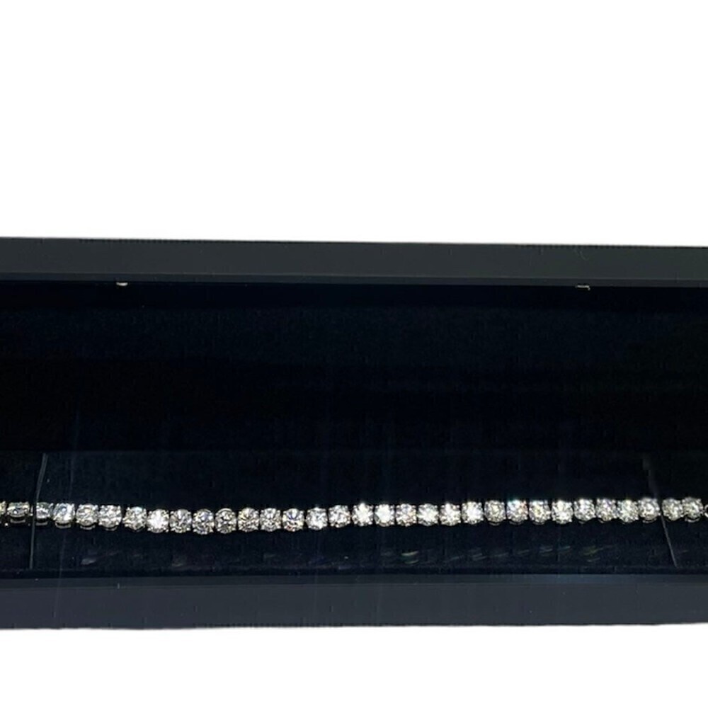 New Moissanite Diamond Tennis Bracelet 3mm 5 Ct 14K White Gold Finish Round Cut - Picture 6 of 11